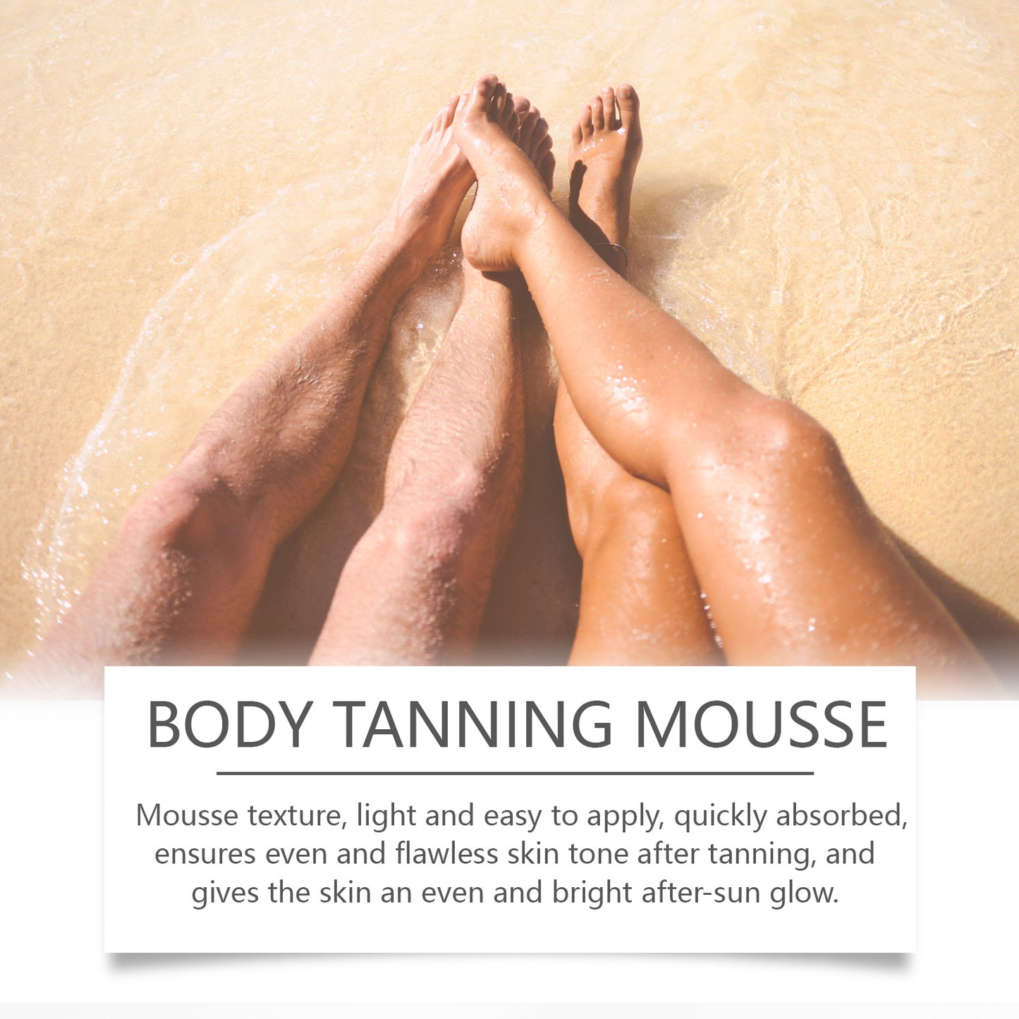 Sunless Tanning Body Mousse - Moisturizing Bronzing Foam for Even Skin Tone