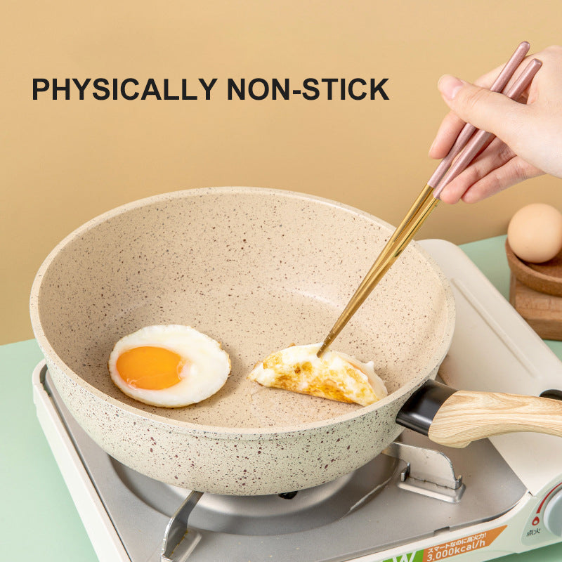Non-Stick Medical Stone Wok Pan - Smokeless Aluminum Cooking Tool