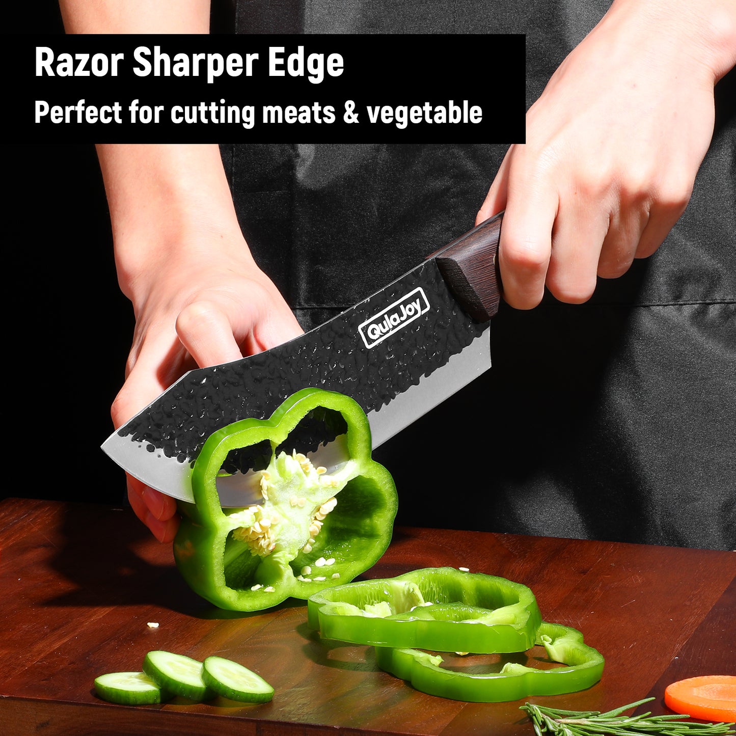 High Carbon Stainless Steel Meat Cleaver Knife - 7.3 Inch Professional Chef Knife
