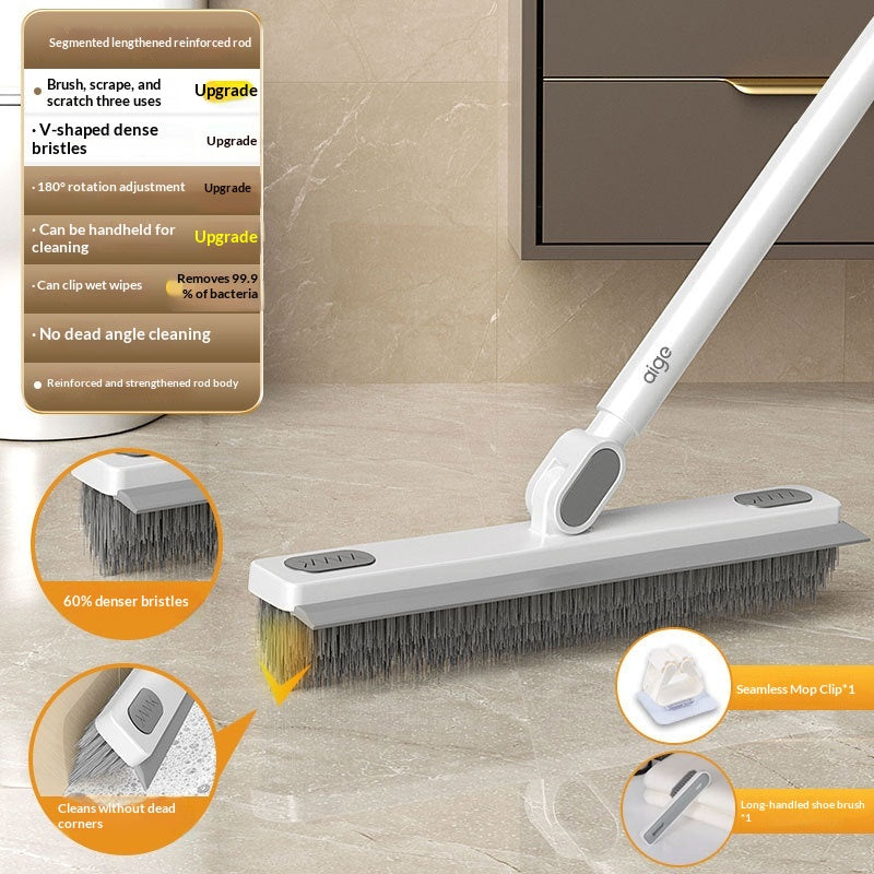 Bathroom Floor & Grout Cleaning Brush V-Shaped Silicone Scrubber