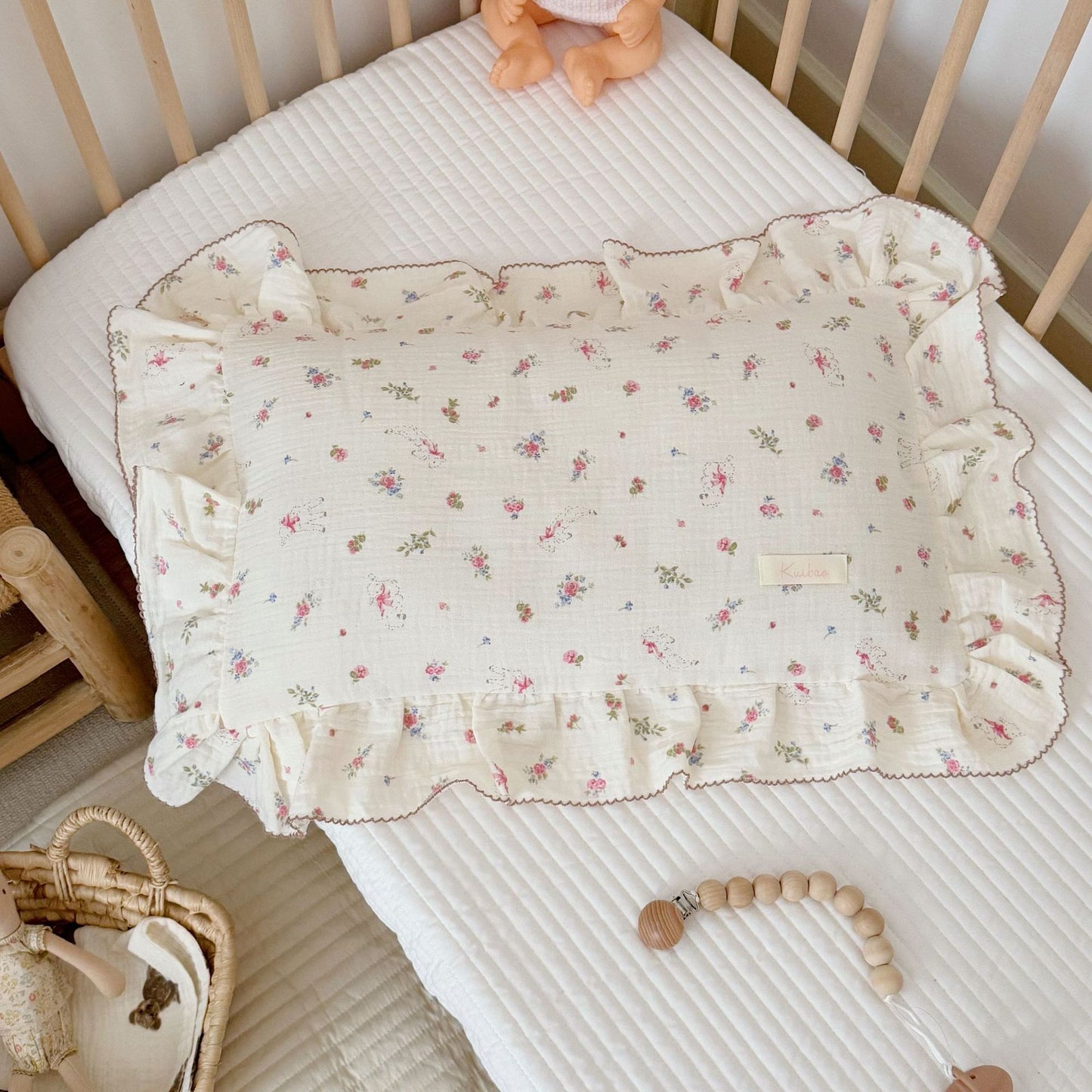 Korean Floral Cotton Gauze Pillowcase - Soft Home Bedding