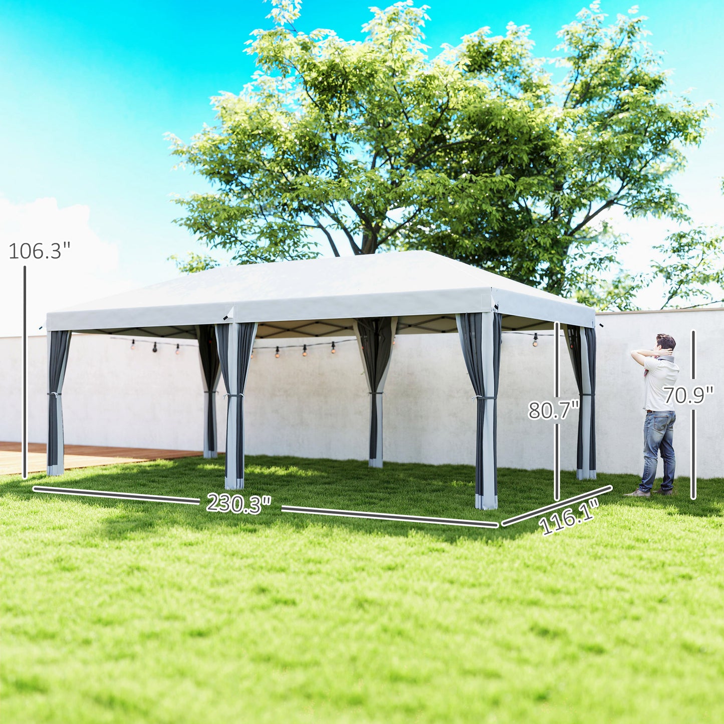 10x20 Pop Up Canopy Tent with Netting - Heavy Duty Sun Shelter