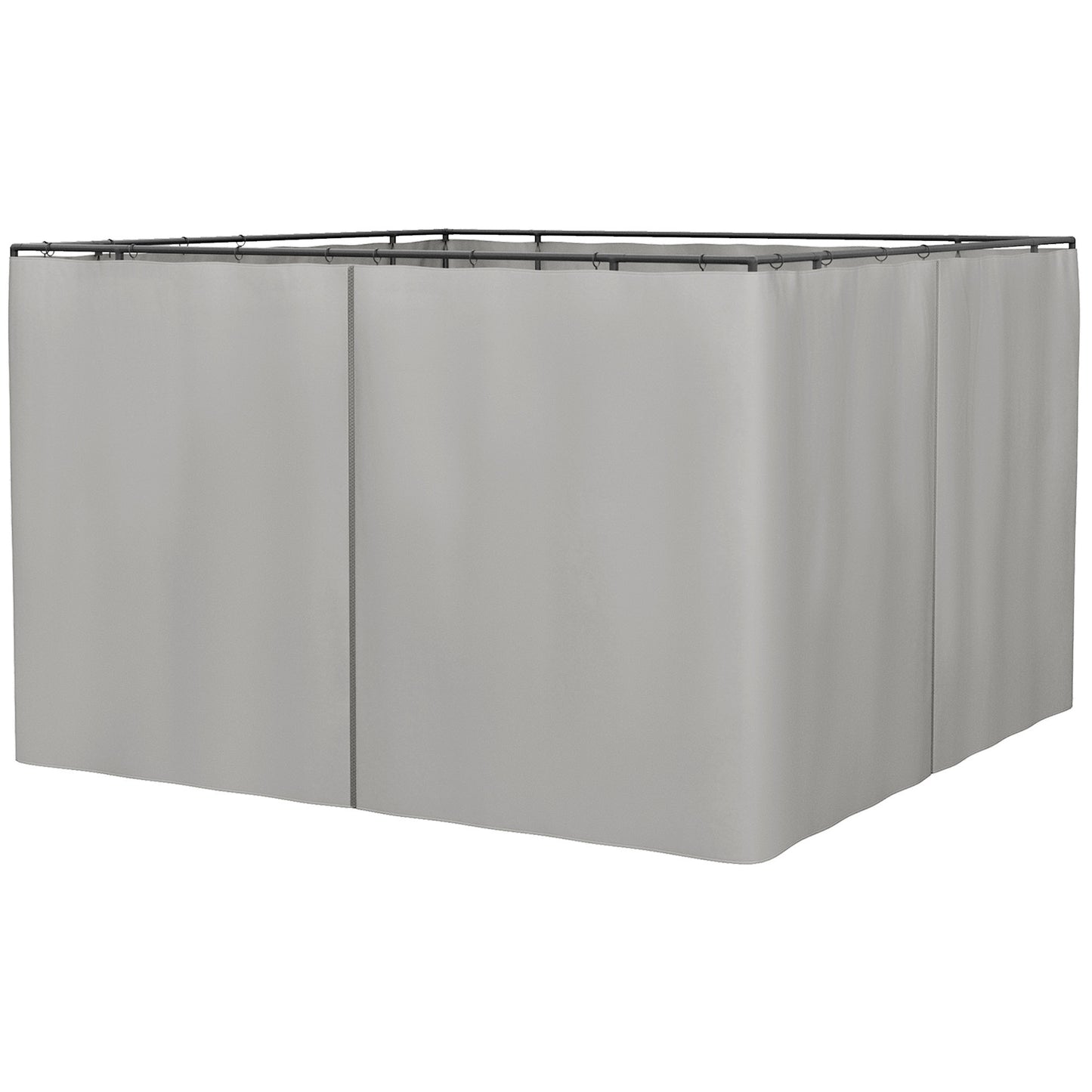 Gazebo Sidewall Set with Hooks & C-Rings - Light Gray