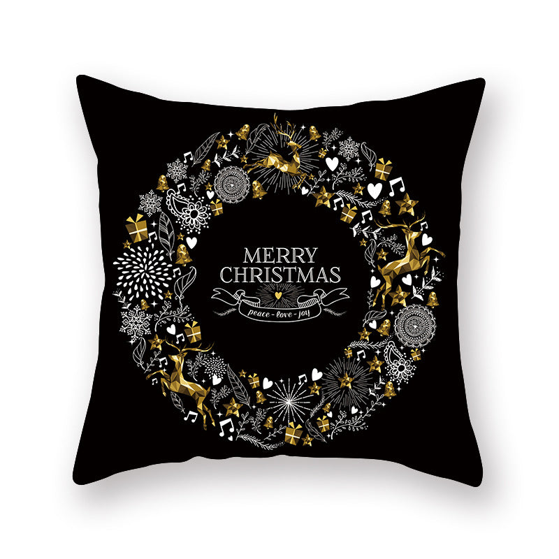 Printed Peach Skin Pillowcase Cushion Cover for Sofa & Office Decor