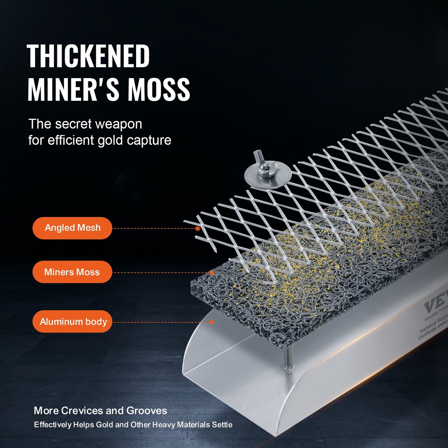 Mini Gold Panning Kit 16-Piece with Sluice Box, Classifier, Magnet & Backpack