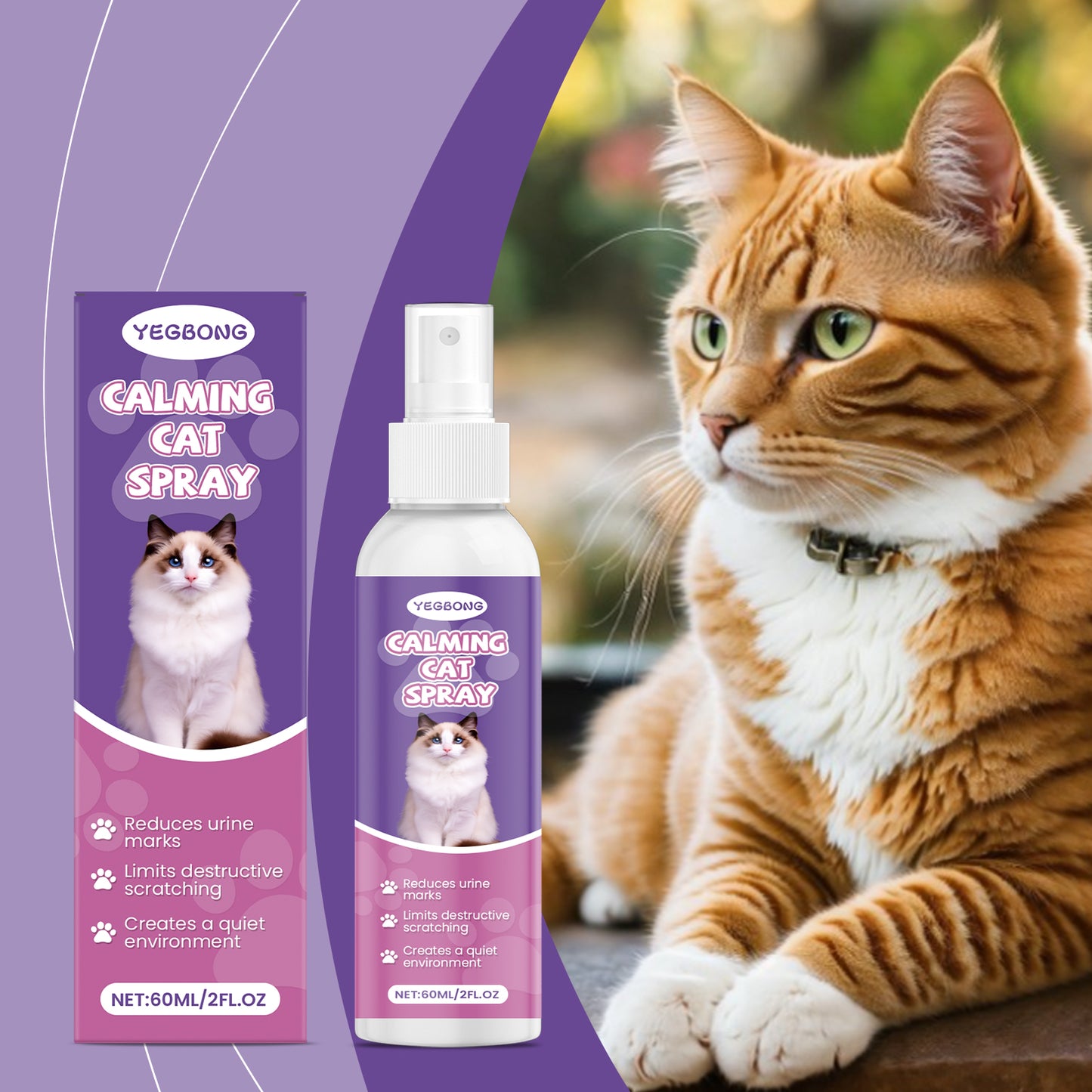 Calming Cat Spray - 60ML Anxiety Relief & Behavior Support