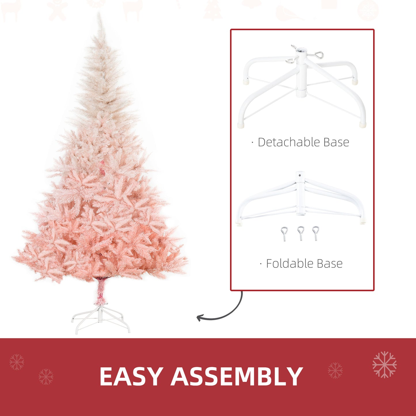 6ft Unlit Pink Spruce Artificial Christmas Tree - 800 Tips