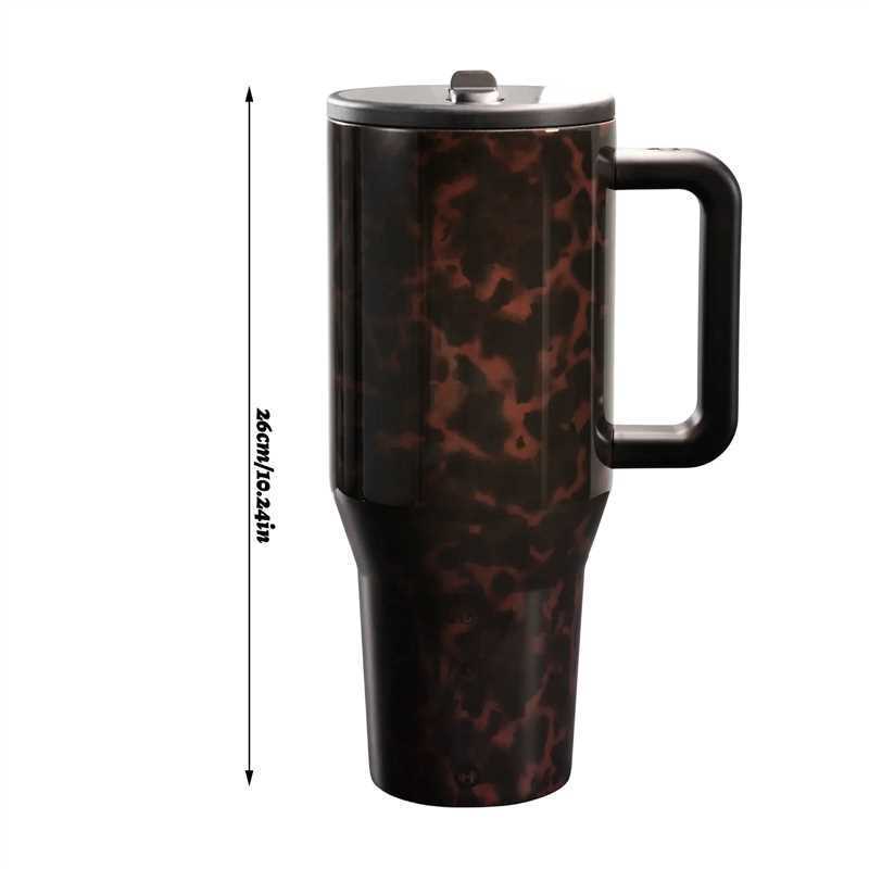 304 Stainless Steel Insulated Travel Mug with Handle and Straw