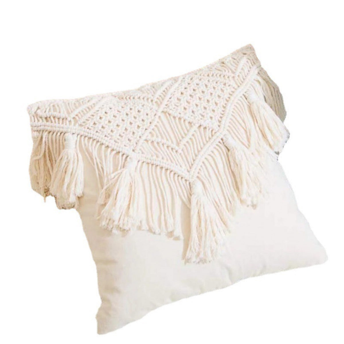 Cotton Rope Woven Tassel Pillow Cover - 45x45 cm Home Decor Cushion
