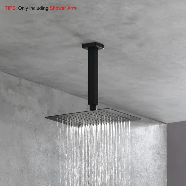 Rain Shower Arm with Flange - 1/2 NPT Ceiling Mount Shower Extension