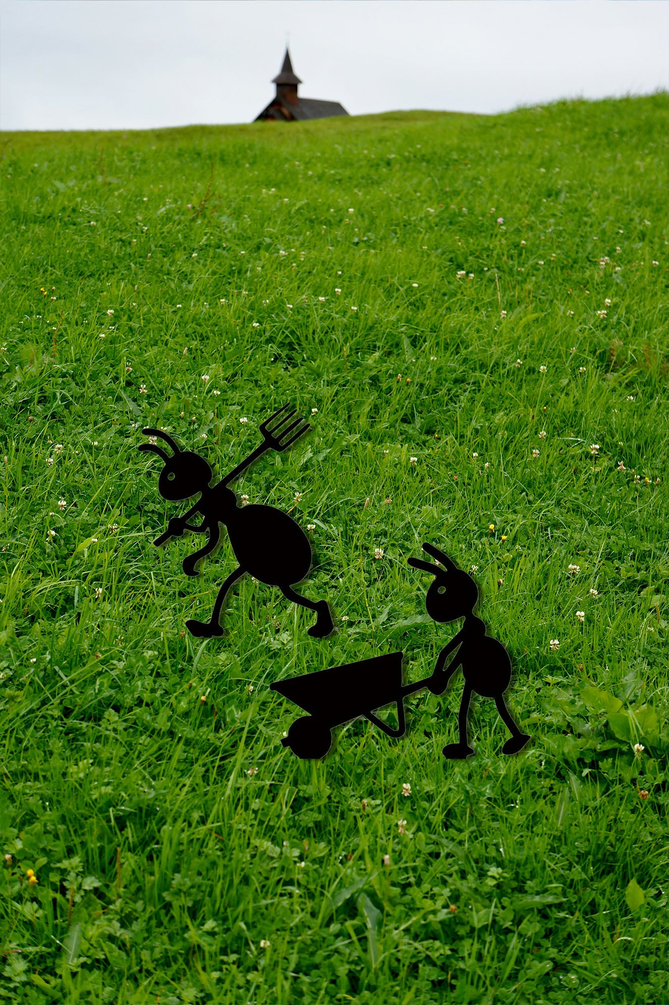 Iron Ant Garden Stake Outdoor Yard Art for Lawn Patio Decor