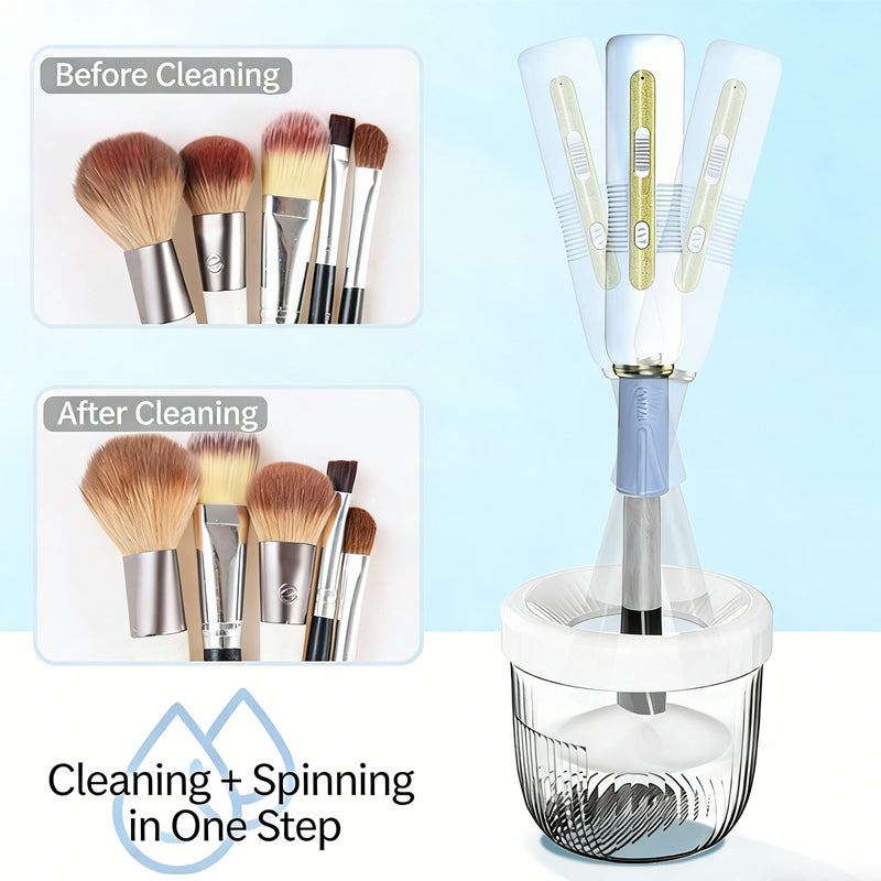Electric Makeup Brush Cleaner and Dryer - Professional Automatic Spinner - Grey