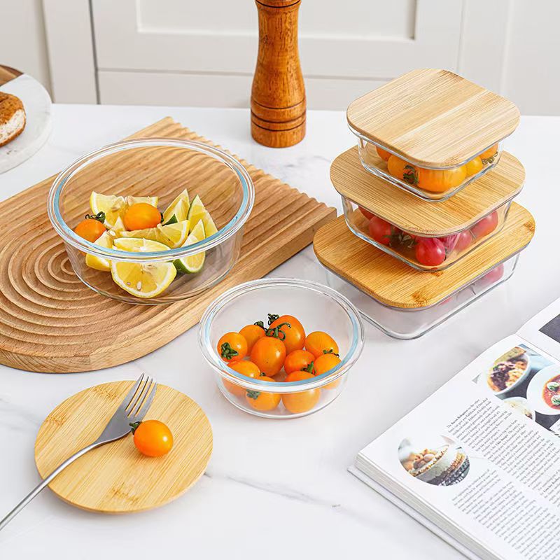 Glass Lunch Box Set with Microwave Heating - Multiple Sizes