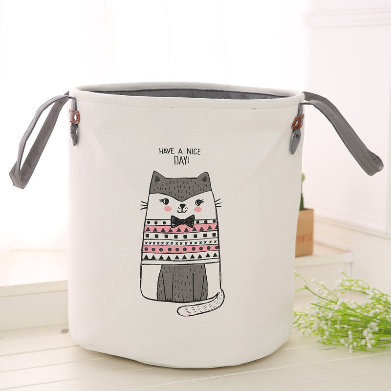 Double Bucket for Clothes Storage - Cartoon Design, 35x40cm