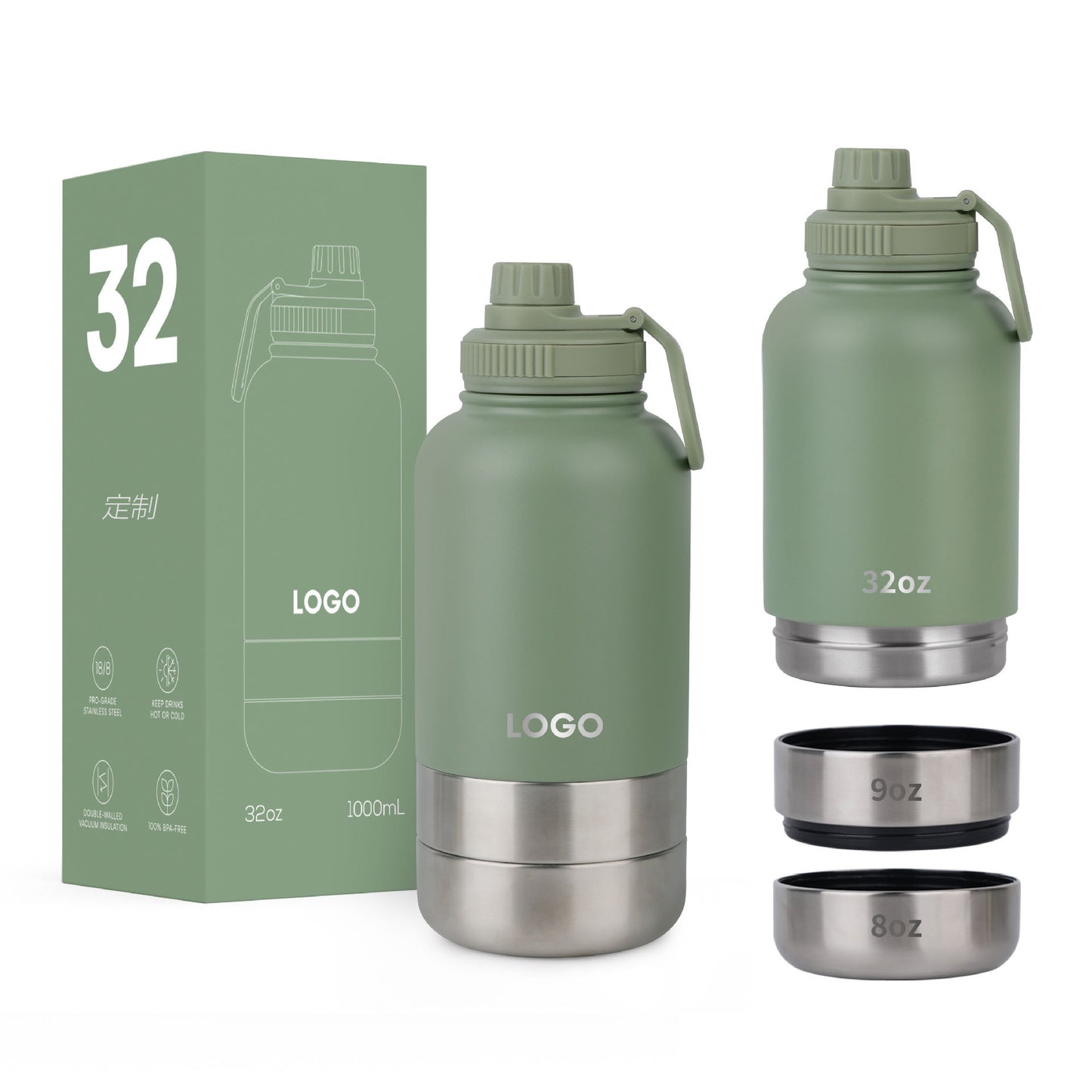 32oz Outdoor Thermal Pet Water Cup - Multiple Colors