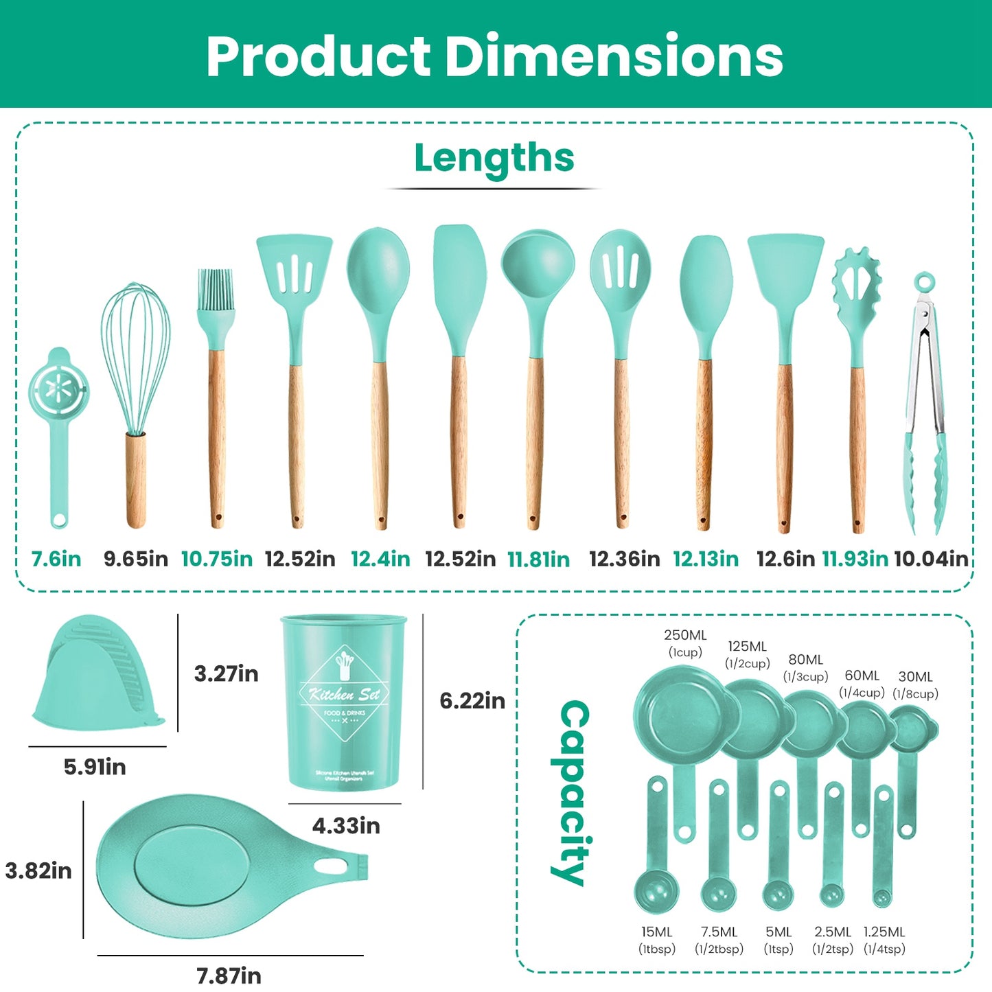 35-Piece Kitchen Utensil Set with Holder - Cooking Tools & Accessories