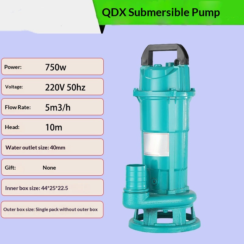 QDX Submersible Water Pump 0.75kW High-Lift Irrigation Pump