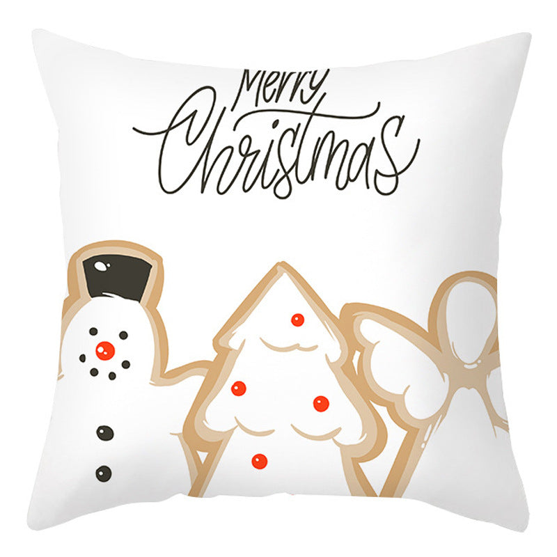 Christmas Pillow Cover Cartoon Letter Print Cushion Cover for Sofa & Office