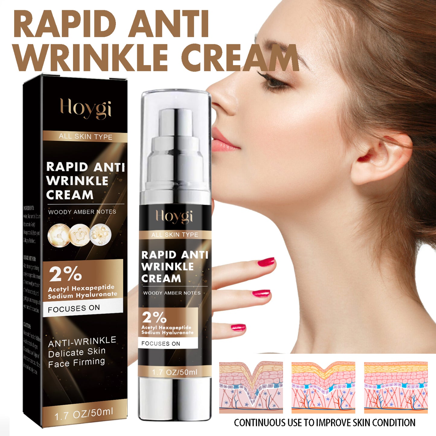 Anti-Aging Face Cream with Niacinamide & Peptides - Hydrating & Firming