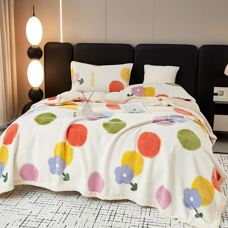 European Cotton Fleece Woolen Blanket - Thickened Warm Bed Sheet for All Seasons