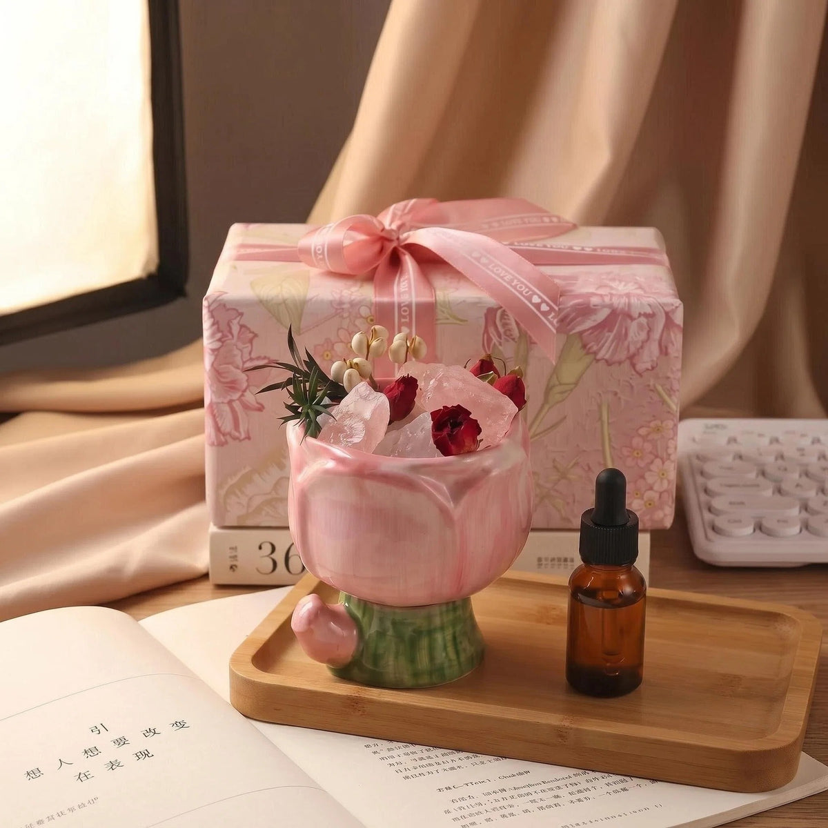 Dried Flower Crystal Diffuser Stone Aromatherapy Air Freshener - Fire-Free Home Decor