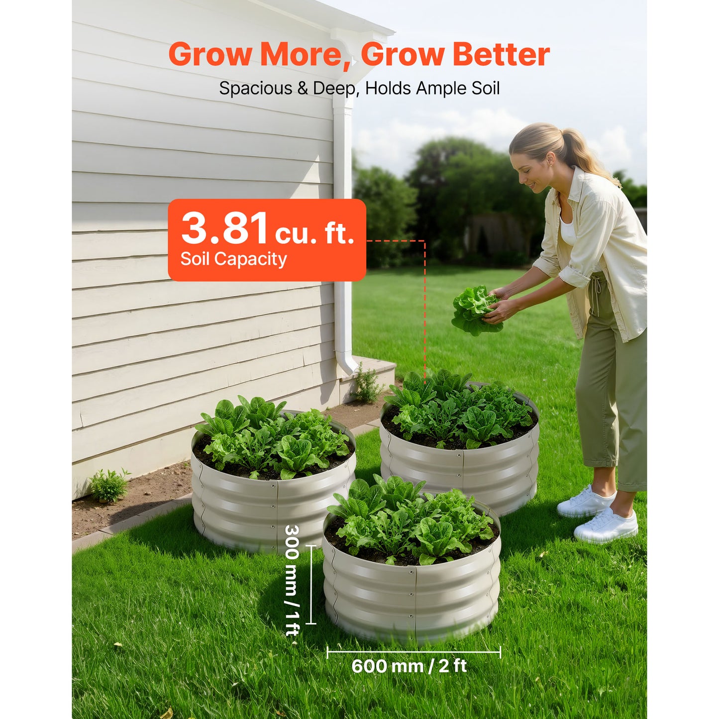 Galvanized Raised Garden Bed Kit 2x2x1 ft Outdoor Planter Boxes with Gloves