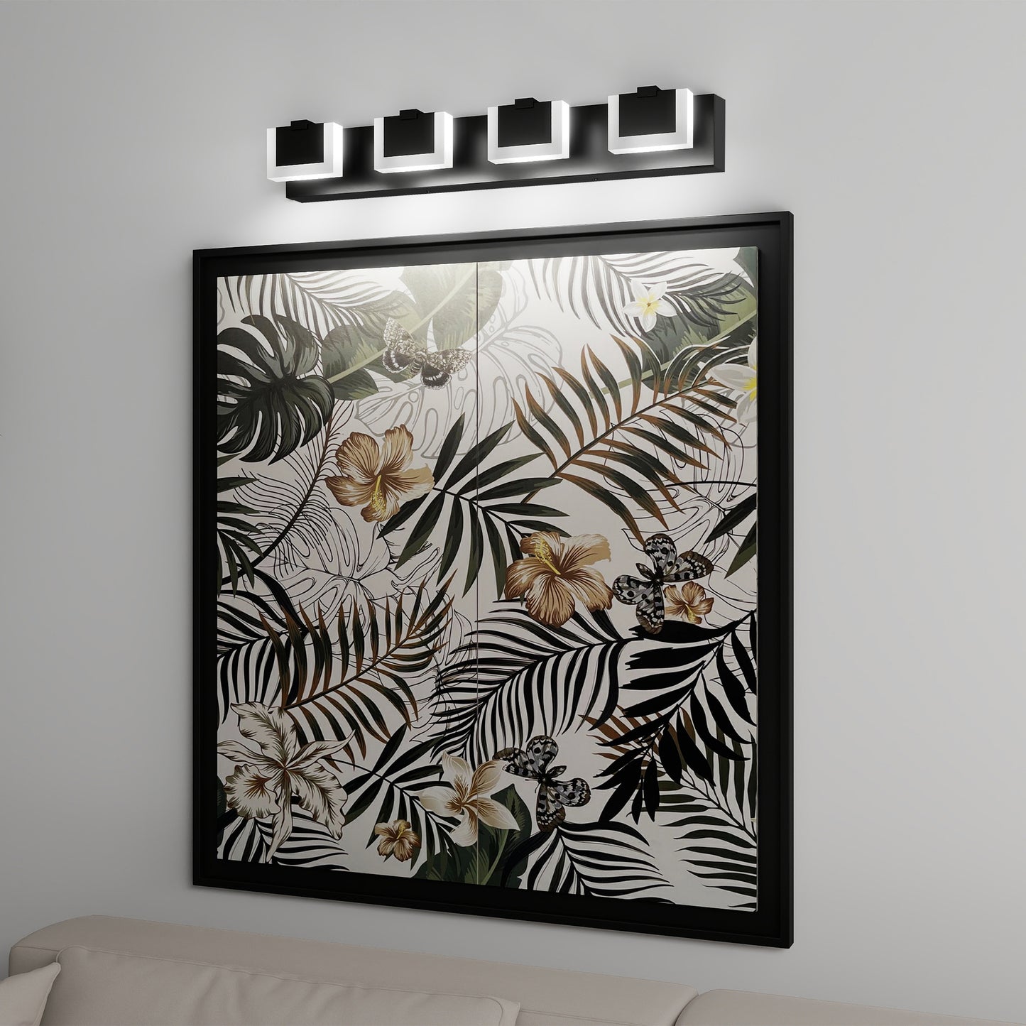 Modern Black LED Vanity Light Fixture - Up & Down Bathroom Lighting