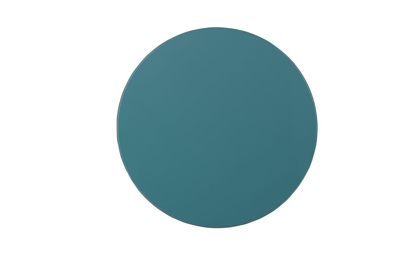 Teal Finish Accent Table with Open Storage Shelf