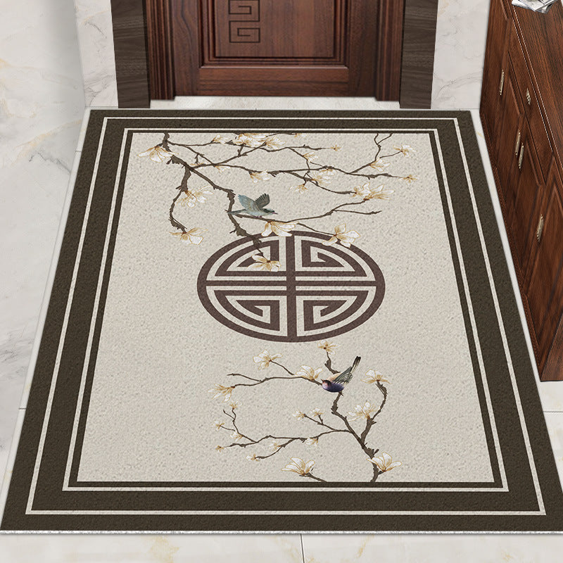 Chinese Style Silk Ring Foot Mat Door Entrance Rug Home Decor