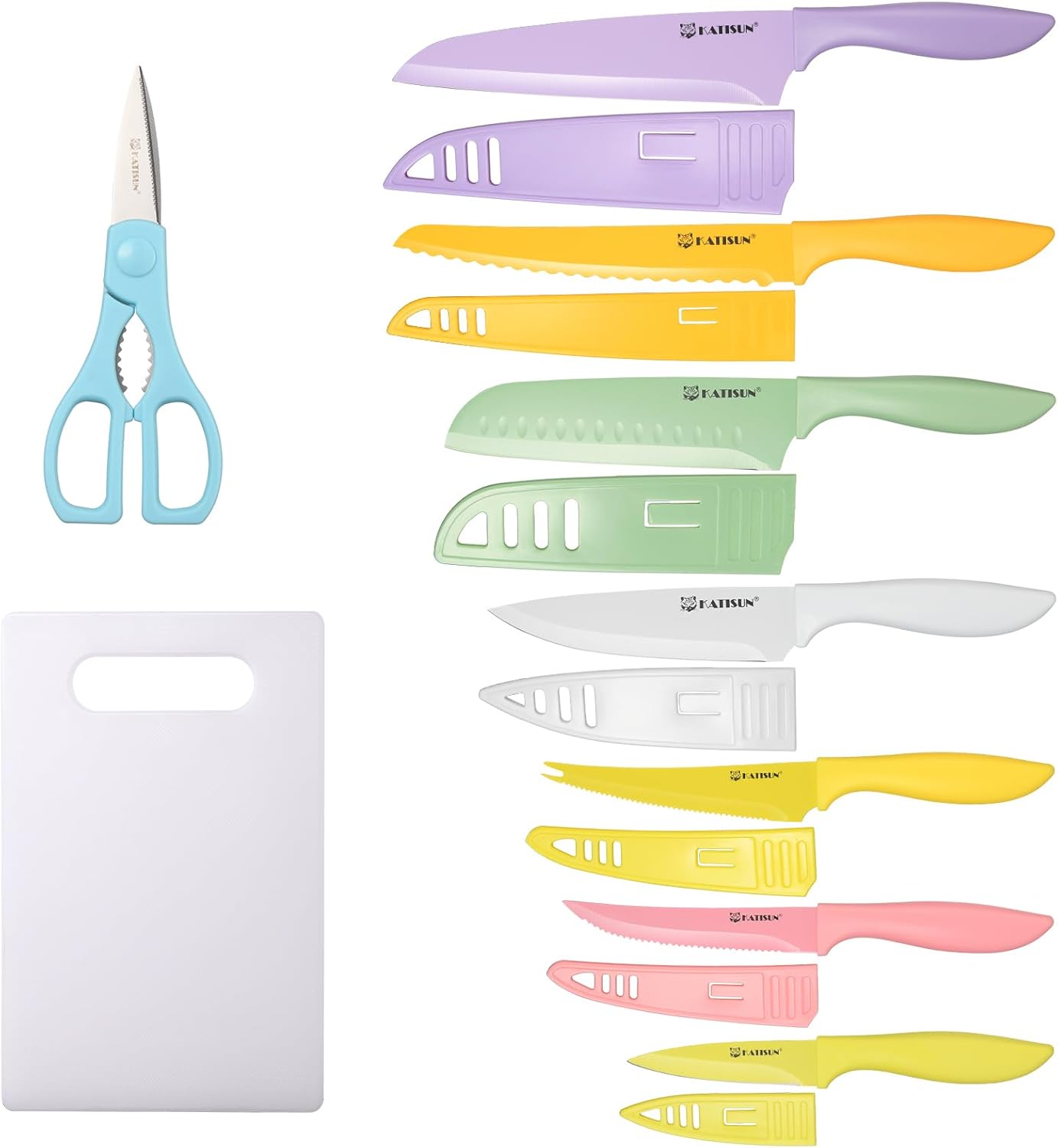 30-Piece Colorful Knife Set with Cutting Board