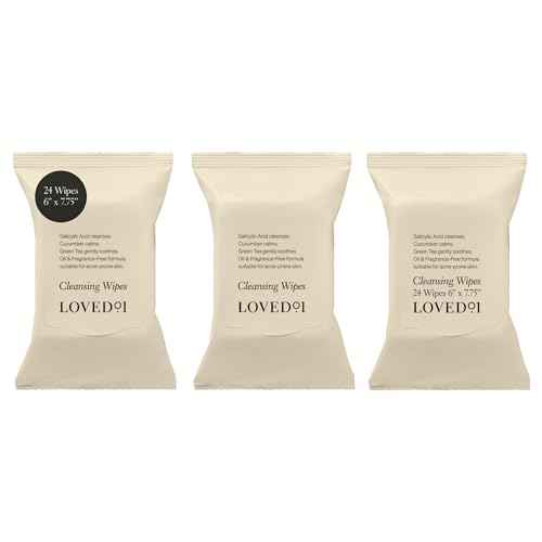 Loved01 Face & Body Salicylic Acid Exfoliating Cleansing Wipes, John Legend Skincare, Oil & Fragrance-Free, No-Rinse, Suitable for Blemish-Prone Skin, 3-Pack (72 wipes)