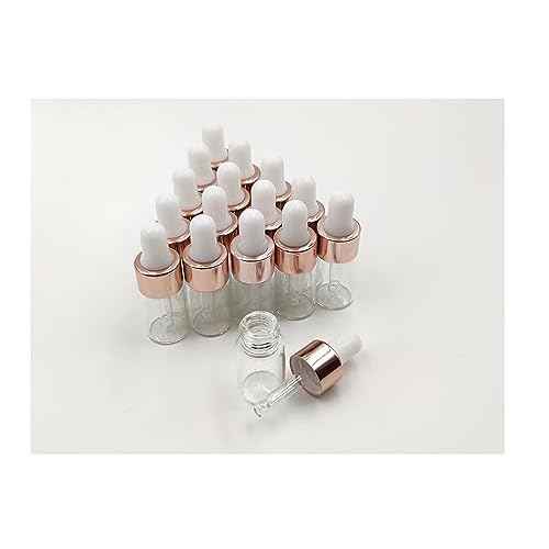 15Packs Sample Glass Dropper Bottles for Essential Oils, Mini Vials Perfume Aromatherapy Cosmetic Liquid Containers With Glass Eye Dropper (3ml)