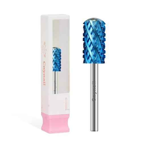 3/32" Large Barrel Smooth Round Top Tungsten Carbide Nail Drill Bit Safety Bit for Gel & Acrylic Removal, 2-Way Rotating Efile Tip, Salon Electric File Accessory (4XC Grit, Blue)