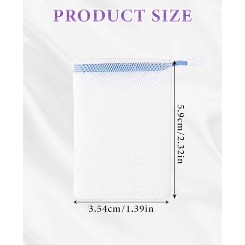 60PCS Mesh Soap Bags for Soap Bars, Shampoo Lather Net for Foaming & Drying for Shower Body Facial Cleaning