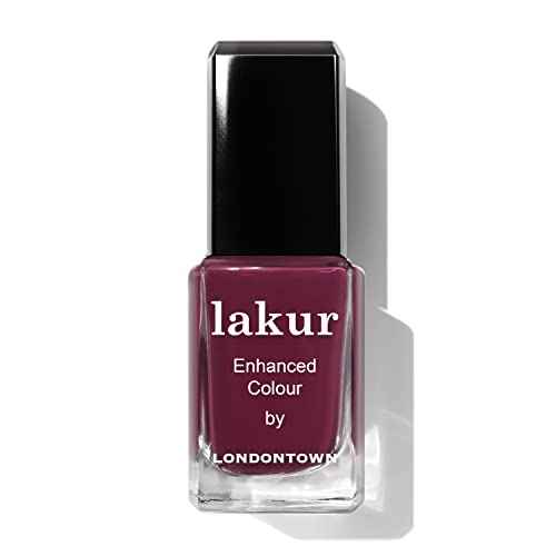 LONDONTOWN lakur Nail Polish - Chip-Resistant, Non-Toxic, Conditions & Hydrates Nails | Glossy Raspberry, Flirty & Thriving, .40 fl oz