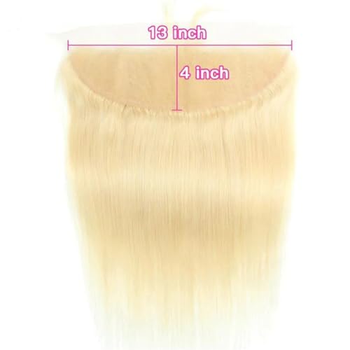 Brazilian 613 13x4 Lace Frontal Straight Honey Blonde 100% Unprocessed Human Virgin Hair Russian Blonde Ear To Ear Front Pre-Plucked Hairline Closure With Baby Hair (613 straight frontal, 18inch)