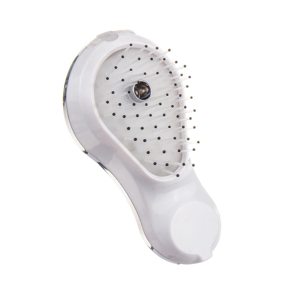 Anti-Static Ionic Hair Comb with Vibration Massage & USB Charging - White