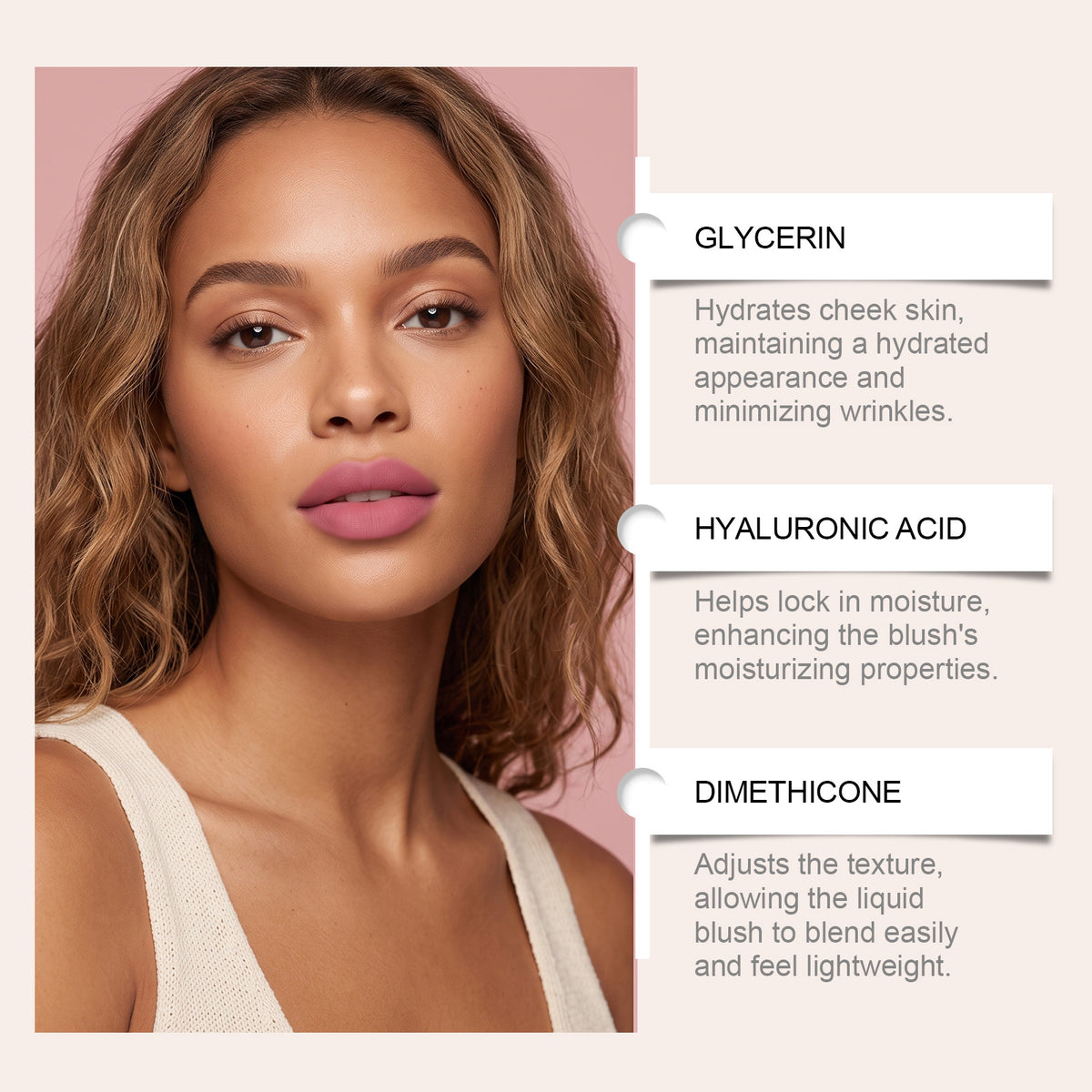 Matte Lip Glaze & Blush Dual-Use Makeup