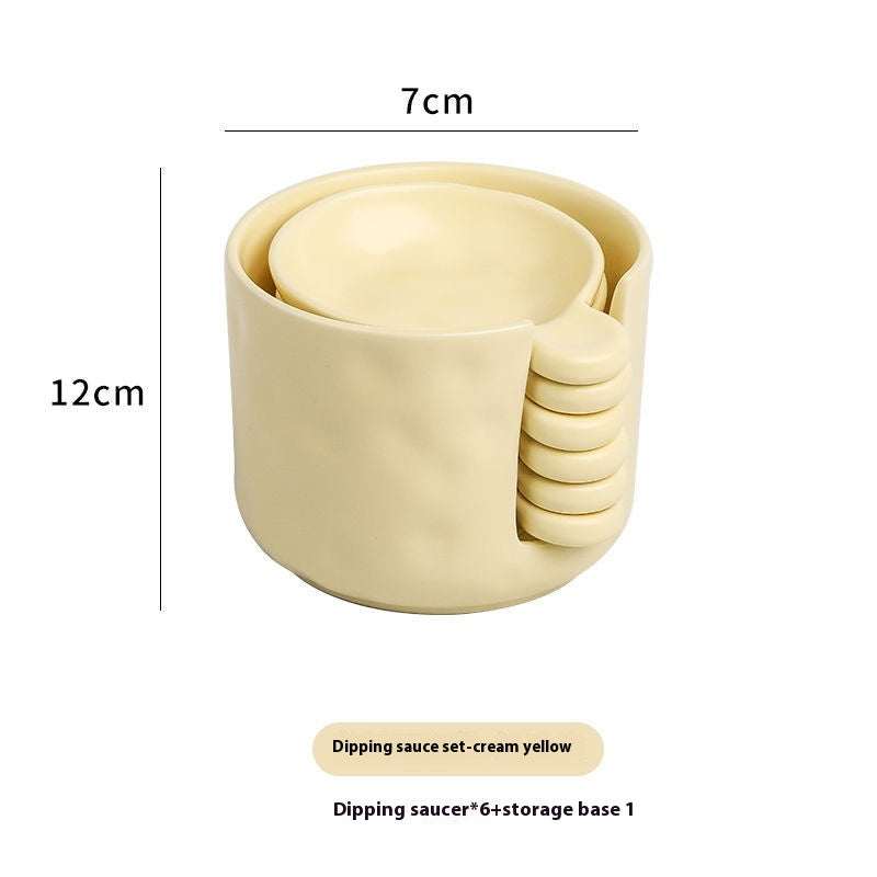 Ceramic Soy Sauce & Vinegar Dish Set - Milk White 4/6 Pack, Nordic Style