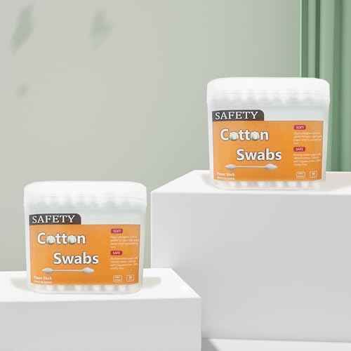 2 Packs 160pcs Safety Cotton Swabs with Large Tip, Baby Cotton Buds