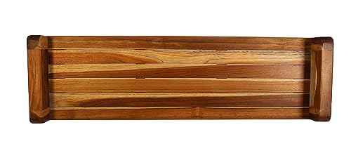 EcoDecors, 29 inch, with LiftAid Handles, Bath Tray for Tub, Bath Tub Tray Wood, Bathtub Table, Caddy for Bathtub in Natural Teak