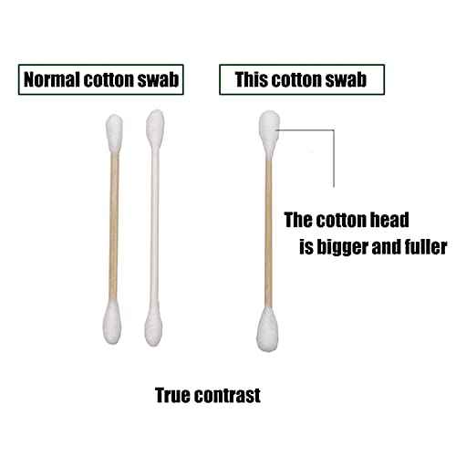 Thick Cotton Swabs,XL Size Natural Bamboo Cotton Buds,Organic Biodegradable, Large Double Tips Swabs, Extra Absorbent Cotton Swabs For Cleaning