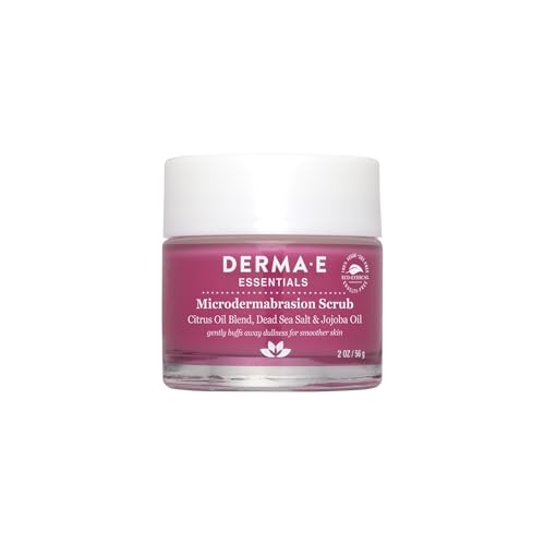 DERMA E Microdermabrasion Scrub with Dead Sea Salt & Citrus Essential Oils ? Facial Exfoliating Scrub Smooths, Revitalizes and Renews ? Ideal for Scars and Wrinkles, 2oz