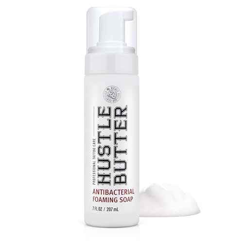 Hustle Bubbles Tattoo Aftercare Tattoo Soap Antibacterial Soap To Clean New Tattoos & Piercings Essential Tattoo Supplies 7oz