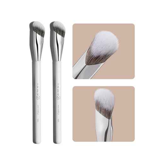 Concealer Makeup Brushes 2 PCS Angled Brushes for Liquid, Cream, Stick Concealer Foundation Nose Contour Eyeshadow Blending(193-2pcs)