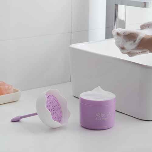 Plastic Facial Cleanser Foamer Cup Portable Face Cleanser Foam Maker Cup Travel Skin Care Foam Maker Facial Skin Cleansing Care for Quickly get a rich cleanser lather (Purple)