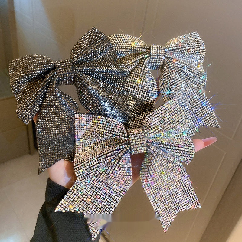 Diamond Bow Hair Clip Spring Clip Hairpin for Women Hair Accessories
