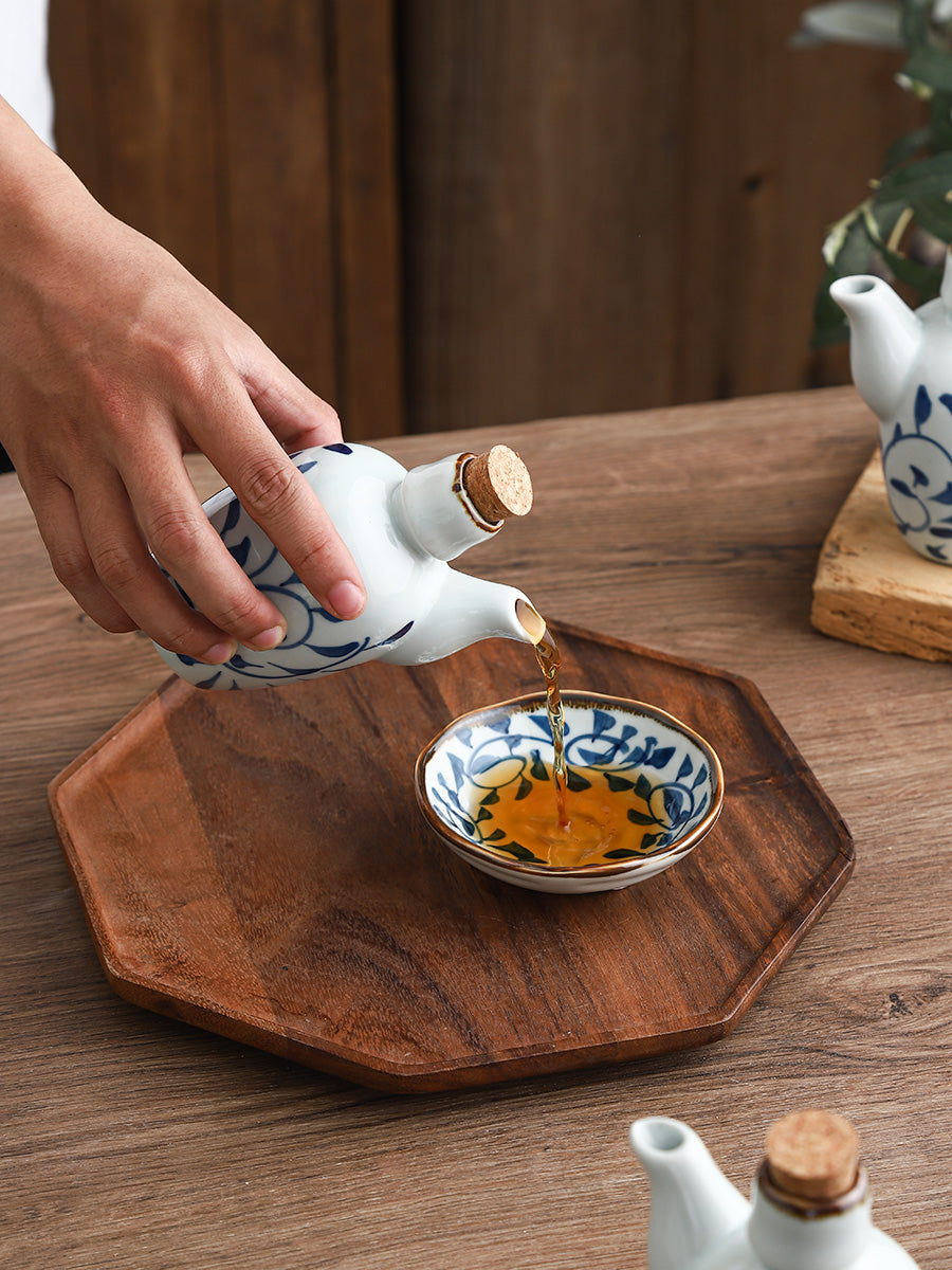 Ceramic Soy Sauce Bottle Set - Retro Chinese Style, 200mL Capacity, Multiple Quantities