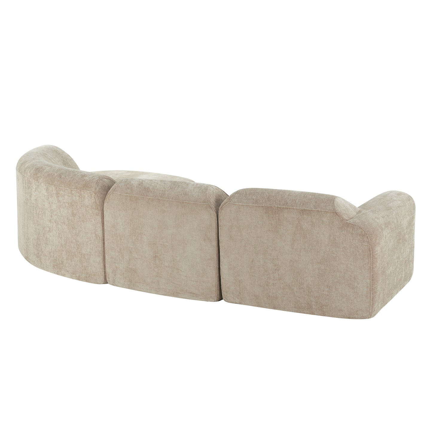 111" Modern Curved Sectional Sofa with Ottoman - Espresso