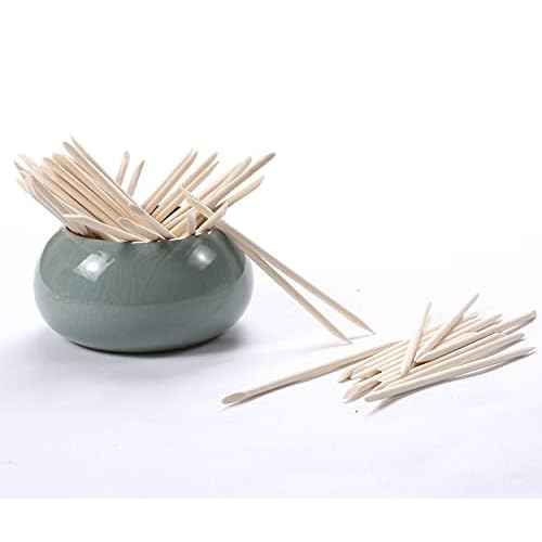 100Pcs Orange Wood Sticks for Nails, HOOMBOOM Double Sided Cuticle Pusher Remover Nail Art Manicure Pedicure Tool for Manicure Pedicure